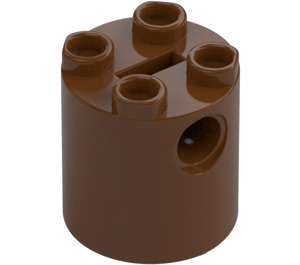 LEGO Reddish Brown Brick 2 x 2 x 2 Round with Bottom Axle Holder 'x' Shape '+' Orientation (30361)