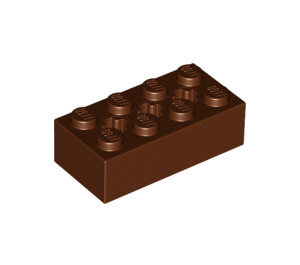 LEGO Brun rougeâtre Brique 2 x 4 avec Essieu des trous (39789)