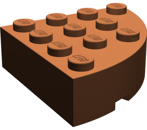 LEGO Rötlich-braun Backstein 4 x 4 Runden Ecke (2577)