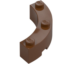 LEGO Reddish Brown Brick 4 x 4 Round Corner (Wide with 3 Studs) (48092 / 72140)