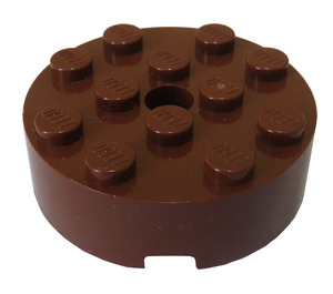 LEGO Brun rougeâtre Brique 4 x 4 Rond avec Trou (87081)