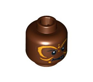 LEGO Reddish Brown Cannibal 1 Head (Safety Stud) (3626 / 96306)