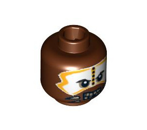 LEGO Reddish Brown Cannibal 2 Head (Safety Stud) (3626 / 96304)