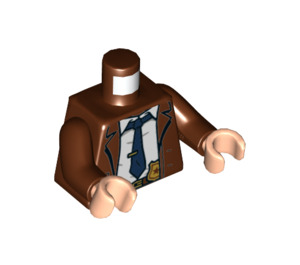 LEGO Roodachtig bruin Commissioner Gordon met Bruin Coat Minifiguur Torso (973 / 76382)