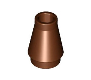 LEGO Reddish Brown Cone 1 x 1 without Top Groove (4589 / 6188)