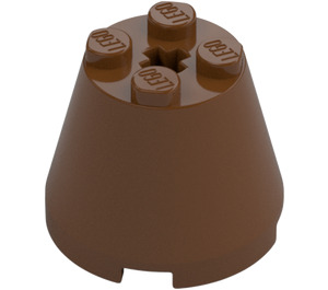 LEGO Rødbrun Cone 3 x 3 x 2 med Aksel hul (6233 / 45176)