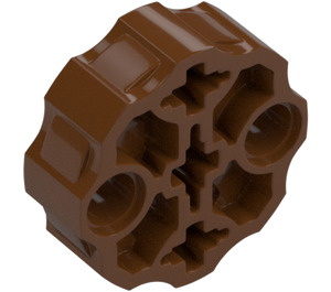 LEGO Roodachtig bruin Connector Rond met Pin en As Gaten (31511 / 98585)