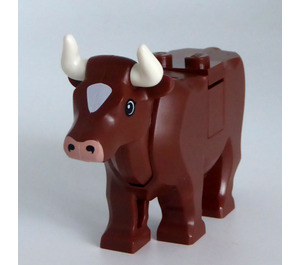 LEGO Roodachtig bruin Cow with White Patch on Head and Horns