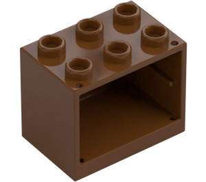 LEGO Rödaktig Brun Skåp 2 x 3 x 2 med infällda knoppar (92410)