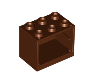 LEGO Roodachtig Bruin Kast 2 x 3 x 2 met verzonken noppen (92410)