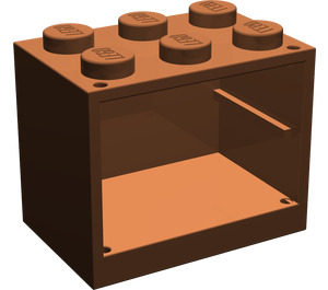 LEGO Reddish Brown Cupboard 2 x 3 x 2 with Solid Studs (4532)