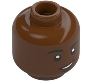 LEGO Reddish Brown Darius Minifigure Head (Recessed Solid Stud) (3626 / 80578)