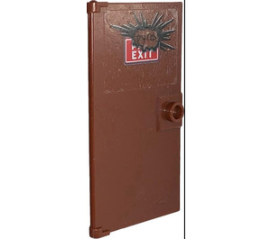 LEGO Reddish Brown Door 1 x 4 x 6 with Stud Handle with Pyro EXIT Sticker