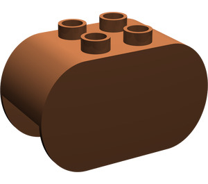 LEGO Reddish Brown Duplo Brick 2 x 4 x 2 with Rounded Ends (6448)