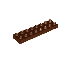 LEGO Rötlich-braun Duplo Platte 2 x 8 (44524)
