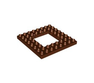 LEGO Reddish Brown Duplo Plate 8 x 8 with 4 x 4 Hole (51705)