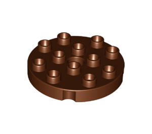 LEGO Reddish Brown Duplo Round Plate 4 x 4 with Hole and Locking Ridges (98222)