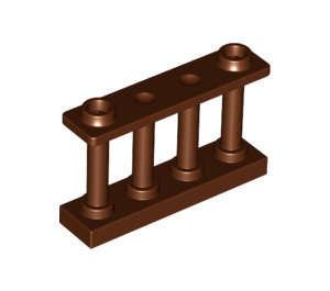 LEGO Roodachtig bruin Schutting Spindled 1 x 4 x 2 met 2 bovenkantnoppen (30055)