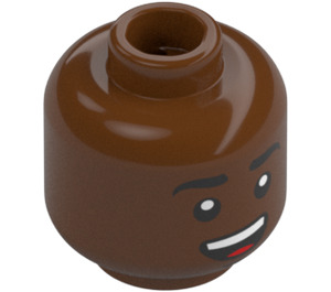 LEGO Červenohnědá Finn Minifigurka Hlava (Zapuštěný pevný cvoček) (3626 / 34921)