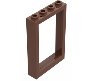 LEGO Rødbrun Ramme 1 x 4 x 5 med hule knotter (2493)