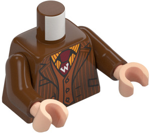 LEGO Rødbrun Fred og George Weasley Minifigur Overkropp med Oransje Skjorte (973 / 76382)