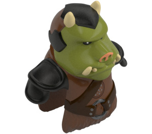 LEGO Marrone rossastro Gamorrean Guardia Testa con Argento Rivets (66133)