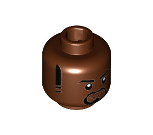 LEGO Reddish Brown GCPD Officer Minifigure Head (Safety Stud) (3626 / 31868)