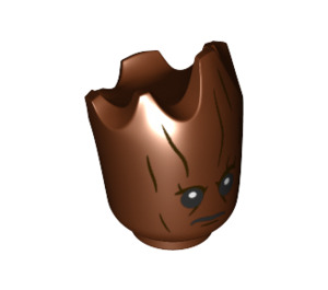 LEGO Reddish Brown Groot Head with Frown (37598)