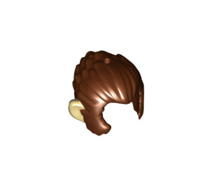 LEGO Reddish Brown Hair Swept Back with Tan Ears (53094 / 100924)