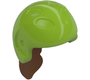 LEGO Brun Rougeâtre Cheveux avec Citron Vert Casque (30926)