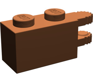 LEGO Reddish Brown Hinge Brick 1 x 2 Locking with Dual Finger on End Horizontal (30540 / 54672)