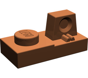 LEGO Rötlich-braun Scharnier Platte 1 x 2 Verriegeln mit Single Finger auf oben (30383 / 53922)