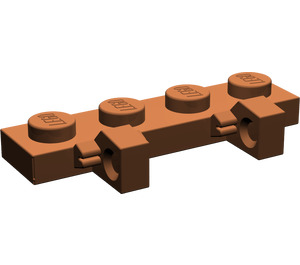 LEGO Roodachtig Bruin Scharnier Plaat 1 x 4 Vergrendelings met Twee Stubs (44568 / 51483)