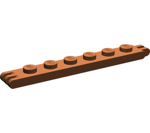 LEGO Rötlich-braun Scharnier Platte 1 x 6 mit 2 und 3 Stubs auf Ends (4504)