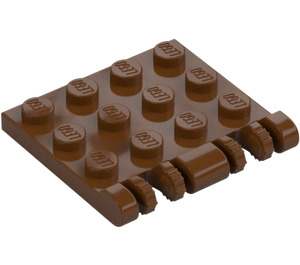 LEGO Rötliches Braun Scharnier Platte 4 x 4 Verriegelt (44570 / 50337)