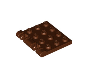 LEGO Rötlich-braun Scharnier Platte 4 x 4 Verriegeln (44570 / 50337)