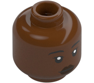 LEGO Reddish Brown Jannah Minifigure Head (Recessed Solid Stud) (3626 / 66741)