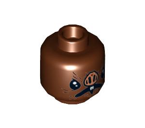 LEGO Reddish Brown Kabe Minifigure Head (Recessed Solid Stud) (3626 / 68703)