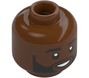 LEGO Červenohnědá Karamo Hnědá Minifigurka Hlava (Zapuštěný pevný cvoček) (3626 / 78508)