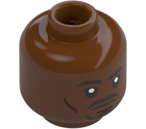 LEGO Rödaktig Brun Kelleran Beq Huvud (Infälld solid knopp) (3274)