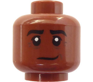 LEGO Rødbrun Kingsley Shacklebolt Almindeligt Hoved (Forsænket solid knops) (3626)