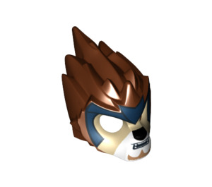 LEGO Roodachtig Bruin Lion Masker met Tan Gezicht en Dark Blauw Headpiece (11129 / 13025)