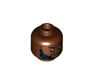 LEGO Reddish Brown M'Baku Minifigure Head (Recessed Solid Stud) (1793 / 3626)
