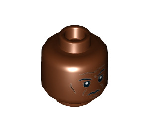 LEGO Reddish Brown Mace Windu Head (Recessed Solid Stud) (3626 / 36367)