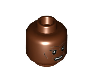 LEGO Reddish Brown Mace Windu Minifigure Head (Recessed Solid Stud) (3626 / 78735)