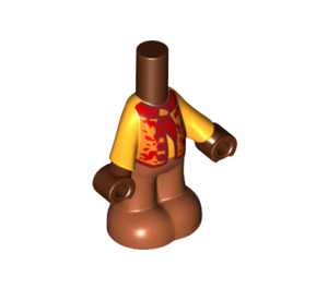 LEGO Reddish Brown Micro Body with Trousers with Red / Orange Shirt (83612 / 107796)