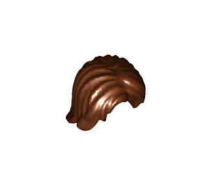LEGO Roodachtig Bruin Midden lengte Tousled Haar met midden scheiding (88283)