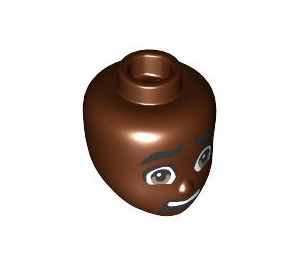 LEGO Reddish Brown Minidoll Head with Zac  Face (92198 / 103370)