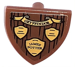 LEGO Reddish Brown Minifig Shield Triangular with Gryffindor James Potter Sticker (3846)