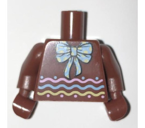 LEGO Reddish Brown Minifig Torso With Bow and Wavy Line Pattern (973)